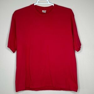 Vivaldi jeans wear‎ Vtg 90s Single Stitch Blank T-Shirt Red Short Sleeve Size L